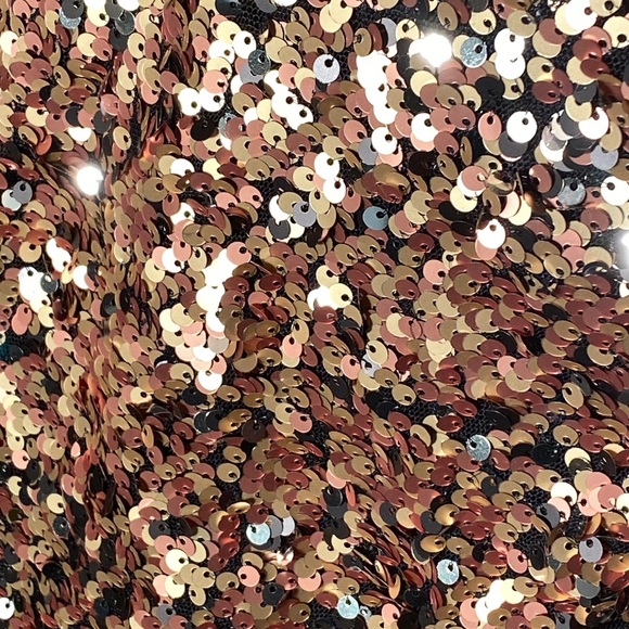 FREE PEOPLE - NWT - skirt: bronze lined sequined w front slit & rear zipper - 12 - Picture 13 of 16